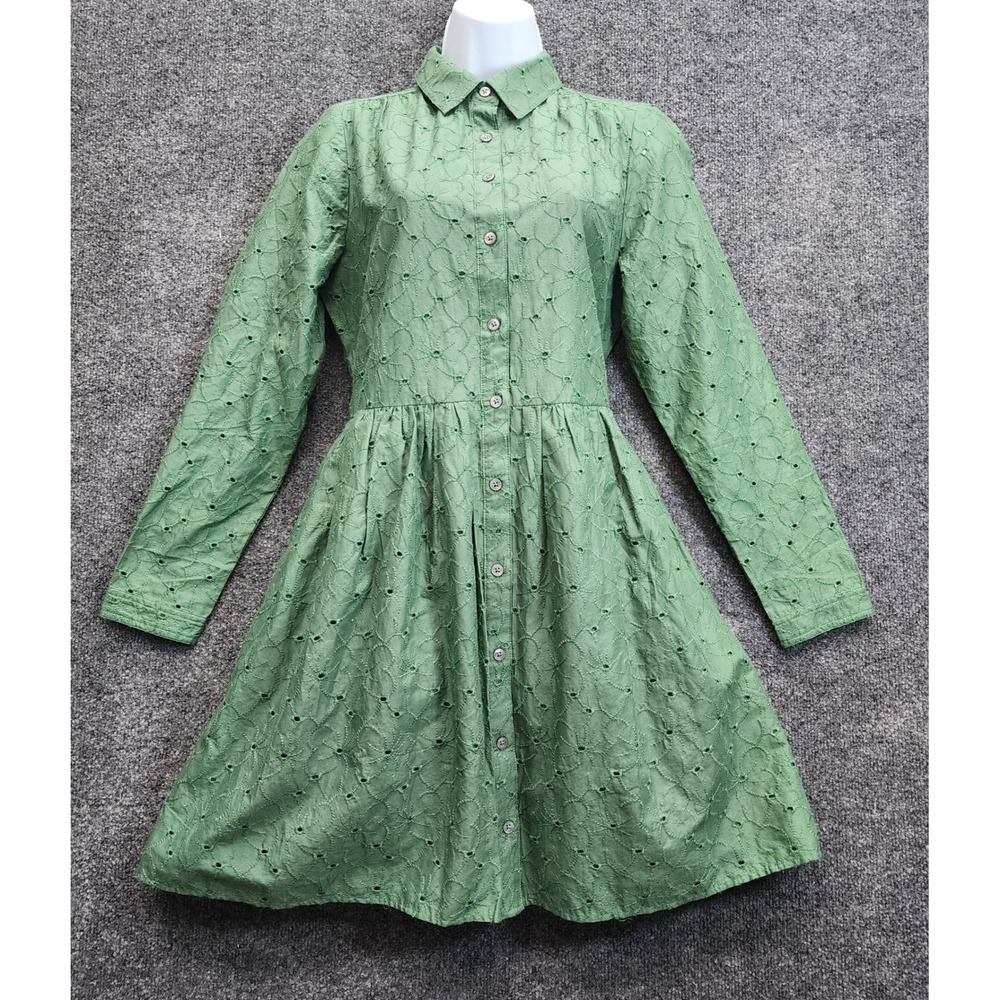NWT J.Crew Women's Floral Eyelet Cotton Shirt Dress Cottagecore Romantic Mini 6